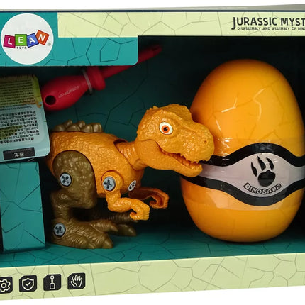 Orananžinis dinozauro kiaušinis su išardomu dinozauru