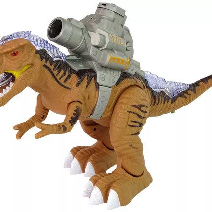 Rudas dinozauras su katapulta