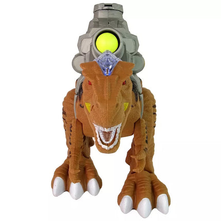 Rudas dinozauras su katapulta