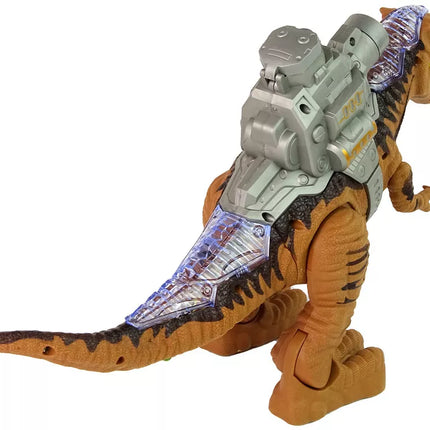 Rudas dinozauras su katapulta