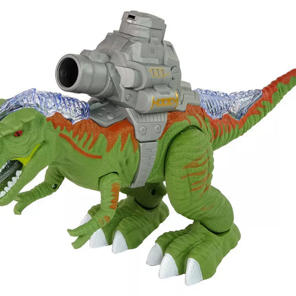 Žalias dinozauras su katapulta