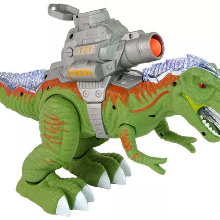 Žalias dinozauras su katapulta