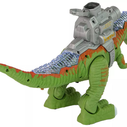 Žalias dinozauras su katapulta