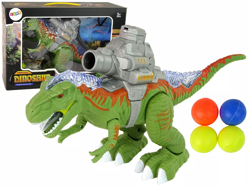 Žalias dinozauras su katapulta