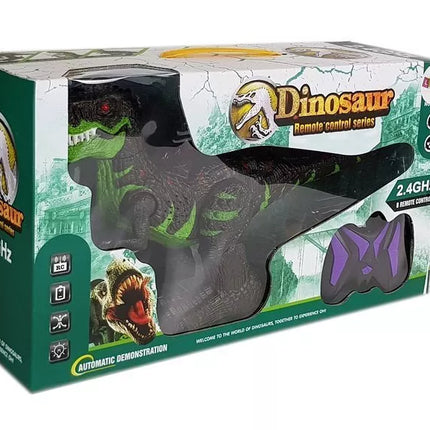 Nuotoliniu būdu valdomas juodas Tyrannosaurus dinozauras