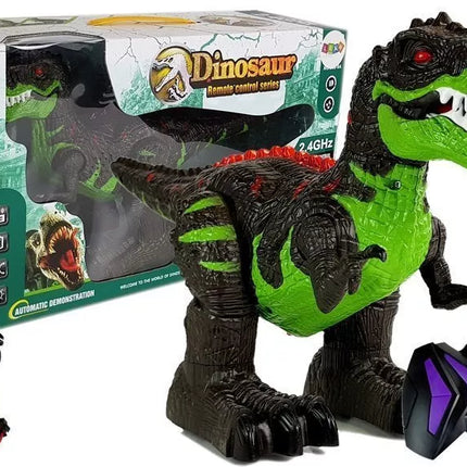 Nuotoliniu būdu valdomas juodas Tyrannosaurus dinozauras