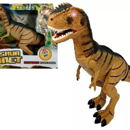 Baterijomis maitinamas judantis dinozauras su garso ir šviesos efektu