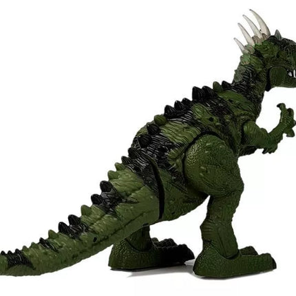 Baterijomis maitinamas žalias dinozauras su dinozauro kiaušinias