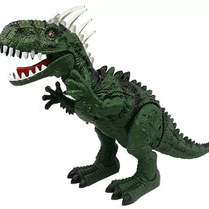 Baterijomis maitinamas žalias dinozauras su dinozauro kiaušinias