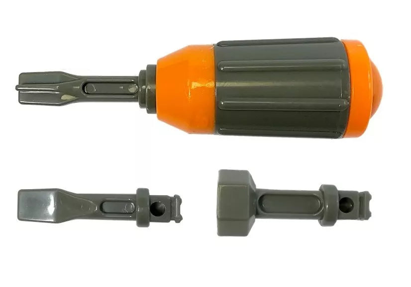 Žalia šiukšlevežė su atsuktuvu