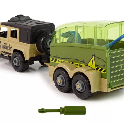 Pasidaryk pats dinosaurų transportavimo automobilis su dinozauru