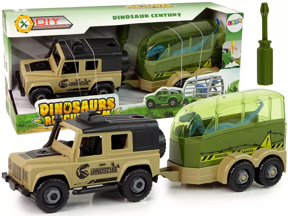 Pasidaryk pats dinosaurų transportavimo automobilis su dinozauru