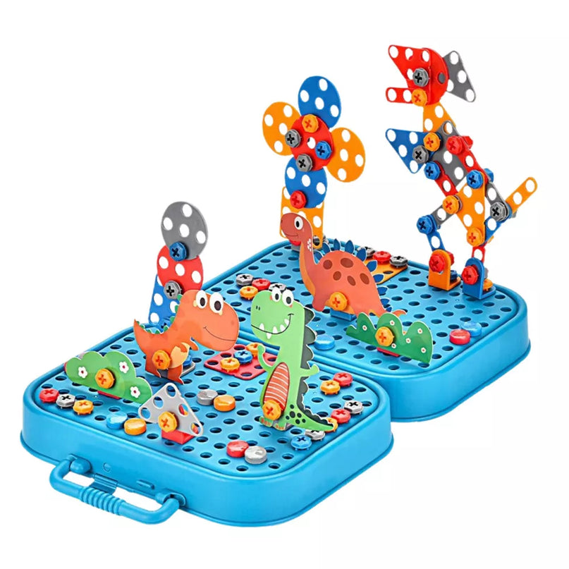 Dinozaurų konstrukcinių kaladėlių rinkinys