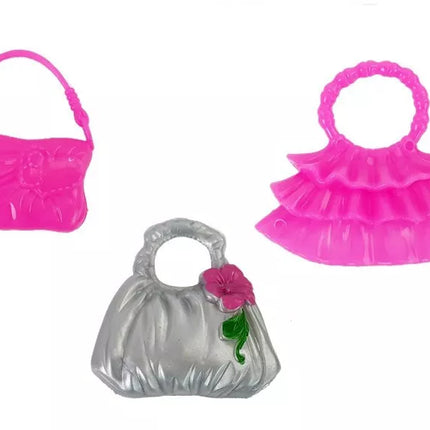 Lėlė su violetine suknele ir aksesuarais