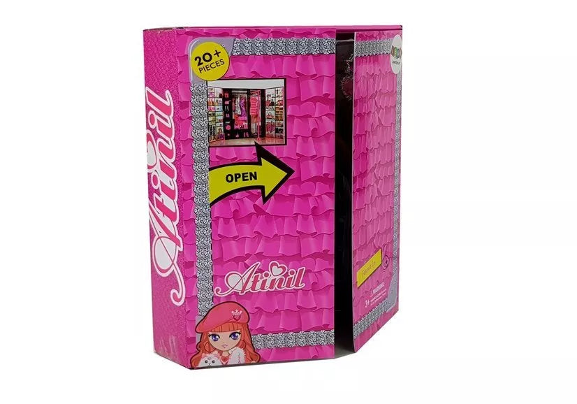 Lėlė su violetine suknele ir aksesuarais