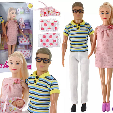 Lėlių šeima su kūdikiu