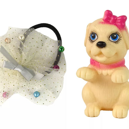 Lėlė Emilija su ilgais plaukais ir šuniuku