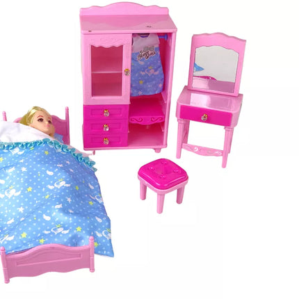 Lėlė su baldų komplektu