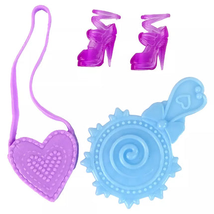 Ilgaplaukė lėlė su tapoma suknele