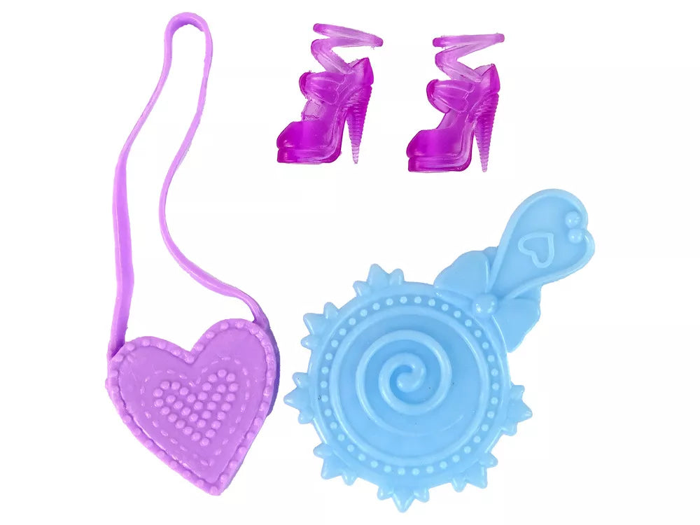 Ilgaplaukė lėlė su tapoma suknele