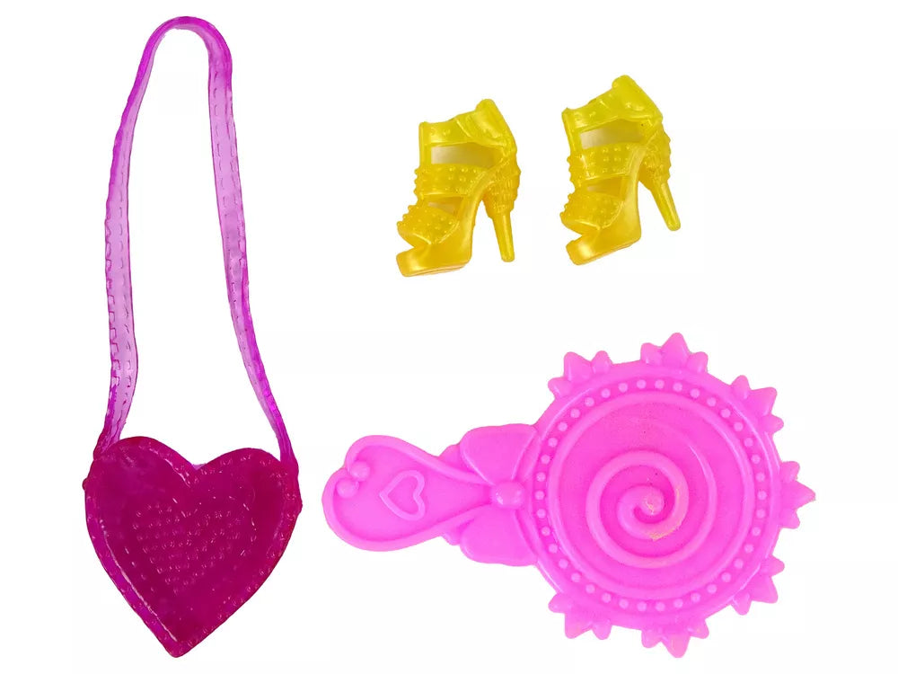 Ilgaplaukė lėlė su tapoma suknele