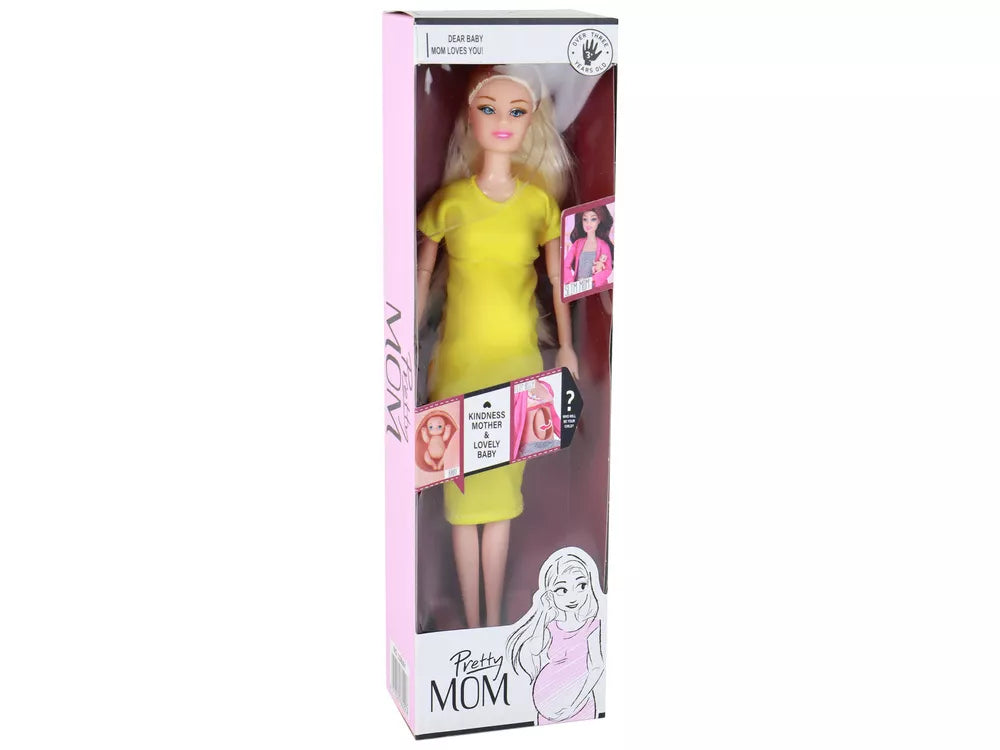 Nėščia lėlė su geltona sukenle