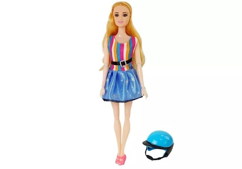 Lėlė su motoroleriu ir šalmas