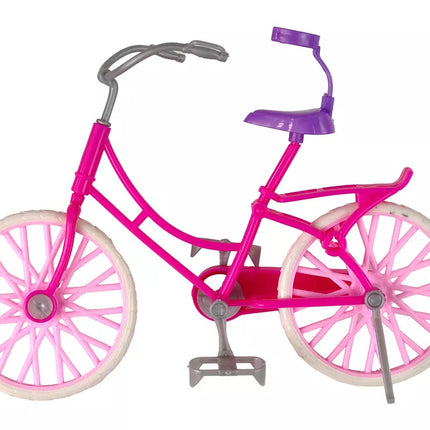 Lėlė ir rožinis dviratis