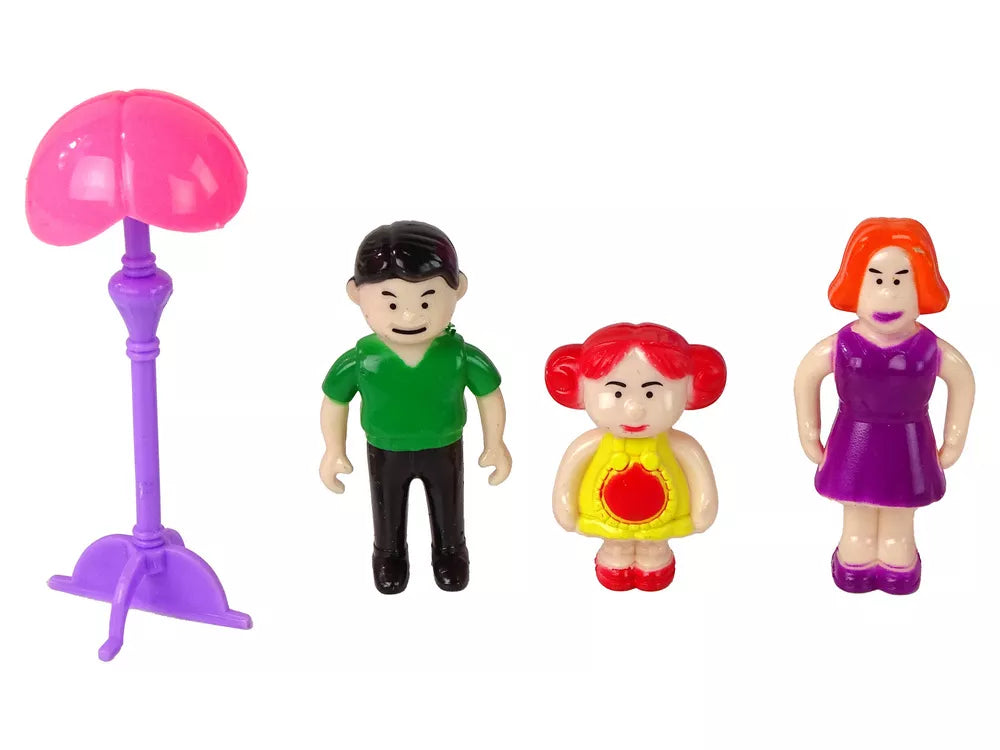 Lėlių rožinis namelis su baldais ir aksesuarais