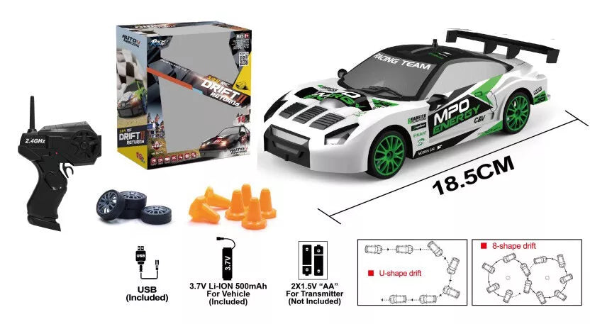 Nuotulinu būdu valdomas sportinis automobilis