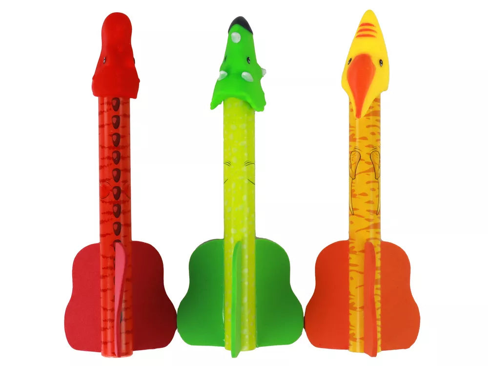 Juodas ugnikalnis su dinozaurų formos raketomis