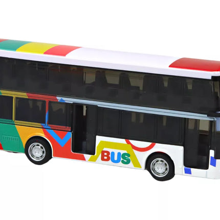 Dviejų aukštų autobusas su metaline pavara