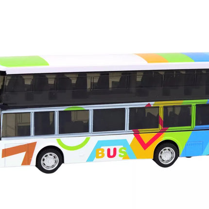 Dviejų aukštų autobusas su metaline pavara