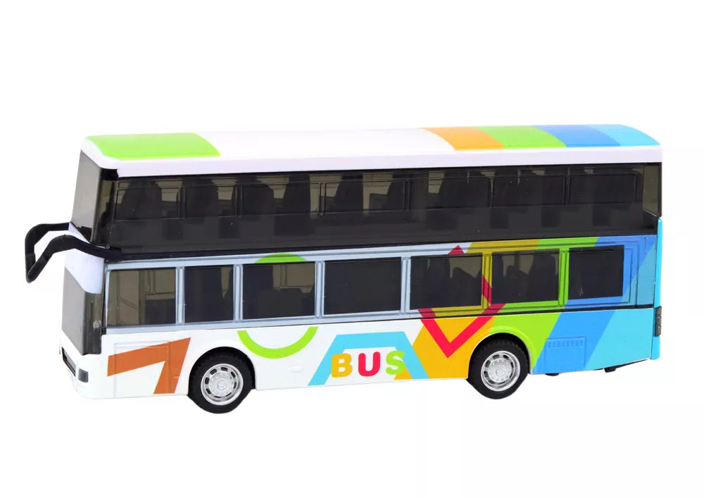 Dviejų aukštų autobusas su metaline pavara