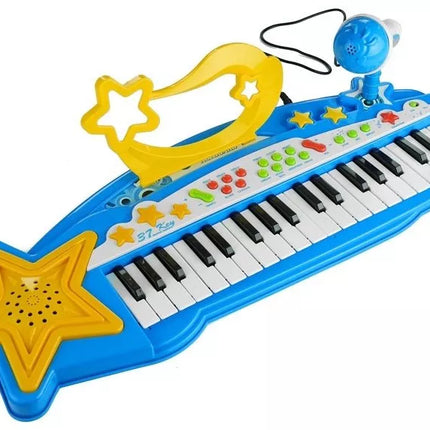 Didelis elektirnis pianinas su 37 klavišais ir mikrofonu