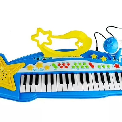 Didelis elektirnis pianinas su 37 klavišais ir mikrofonu