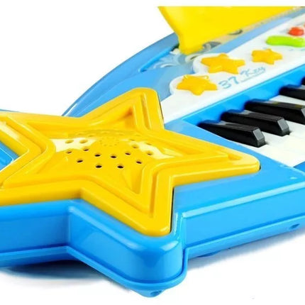 Didelis elektirnis pianinas su 37 klavišais ir mikrofonu