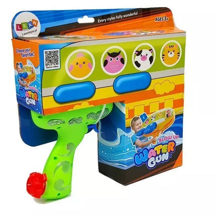 Žalias vandens šautuvas su pripučiamu dinozauru