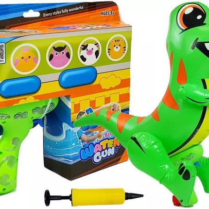 Žalias vandens šautuvas su pripučiamu dinozauru
