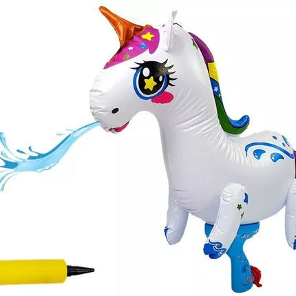 Mėlynas vandens šautuvas su pripučiamu vienaragiu