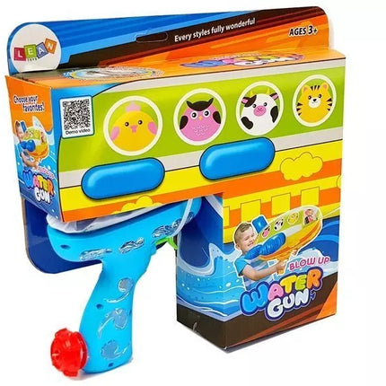 Mėlynas vandens šautuvas su pripučiamu vienaragiu