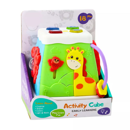Daugiafunkcinis interaktyvus kubas su šviesomis ir garsais