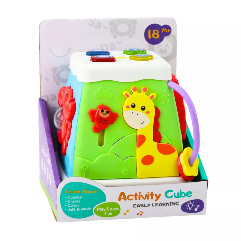 Daugiafunkcinis interaktyvus kubas su šviesomis ir garsais