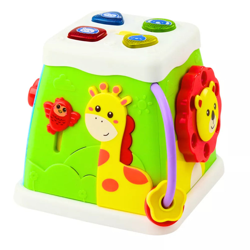 Daugiafunkcinis interaktyvus kubas su šviesomis ir garsais