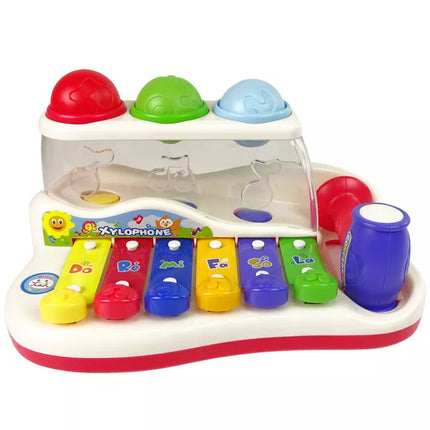 Edukaciniai ksilofonai mažyliams su įvairių spalvų kamuoliukais