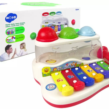 Edukaciniai ksilofonai mažyliams su įvairių spalvų kamuoliukais