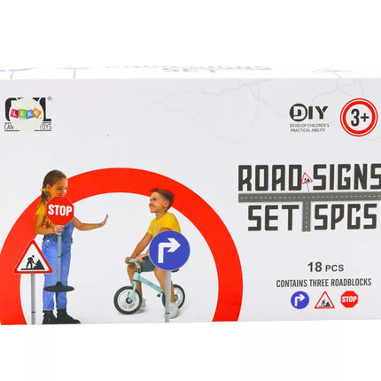 Edukacinis rinkinys dideli kelio ženklai 76 cm 3 vnt.