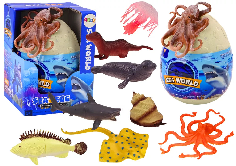 Kiaušinis su jūrų gyvūnų figūrėlėmis