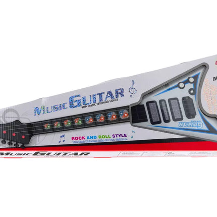 Balta elektrinė gitara vaikams su šviesos ir melodijos efektais