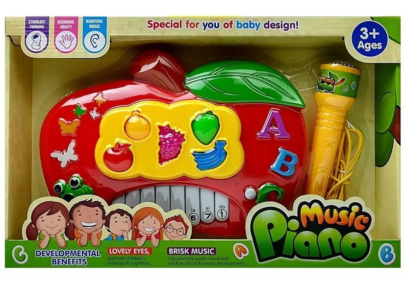 Raudonas obuolio formos elektroninis pianinas